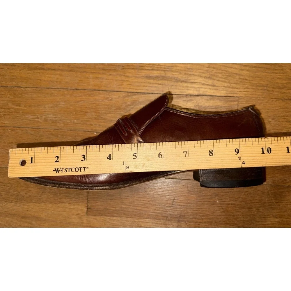 Barker England Penny Loafers Sz‎ 9/8UK Burgundy Leather Vintage Dress Shoes